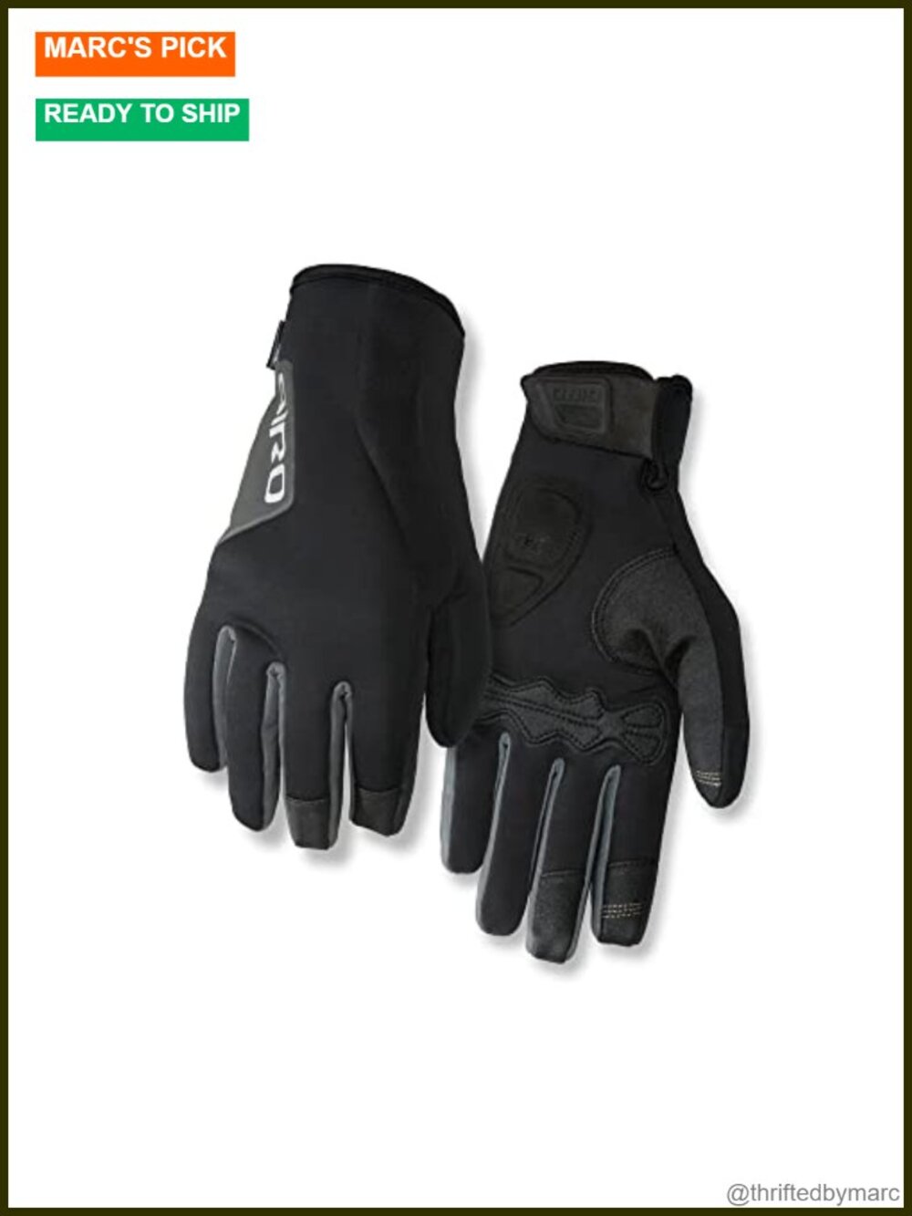 Winter Cycling Gloves with Touch Screen Support Size L
